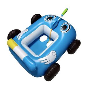 Flotador Autito Inflable Con Pistola Lanza Agua Azul