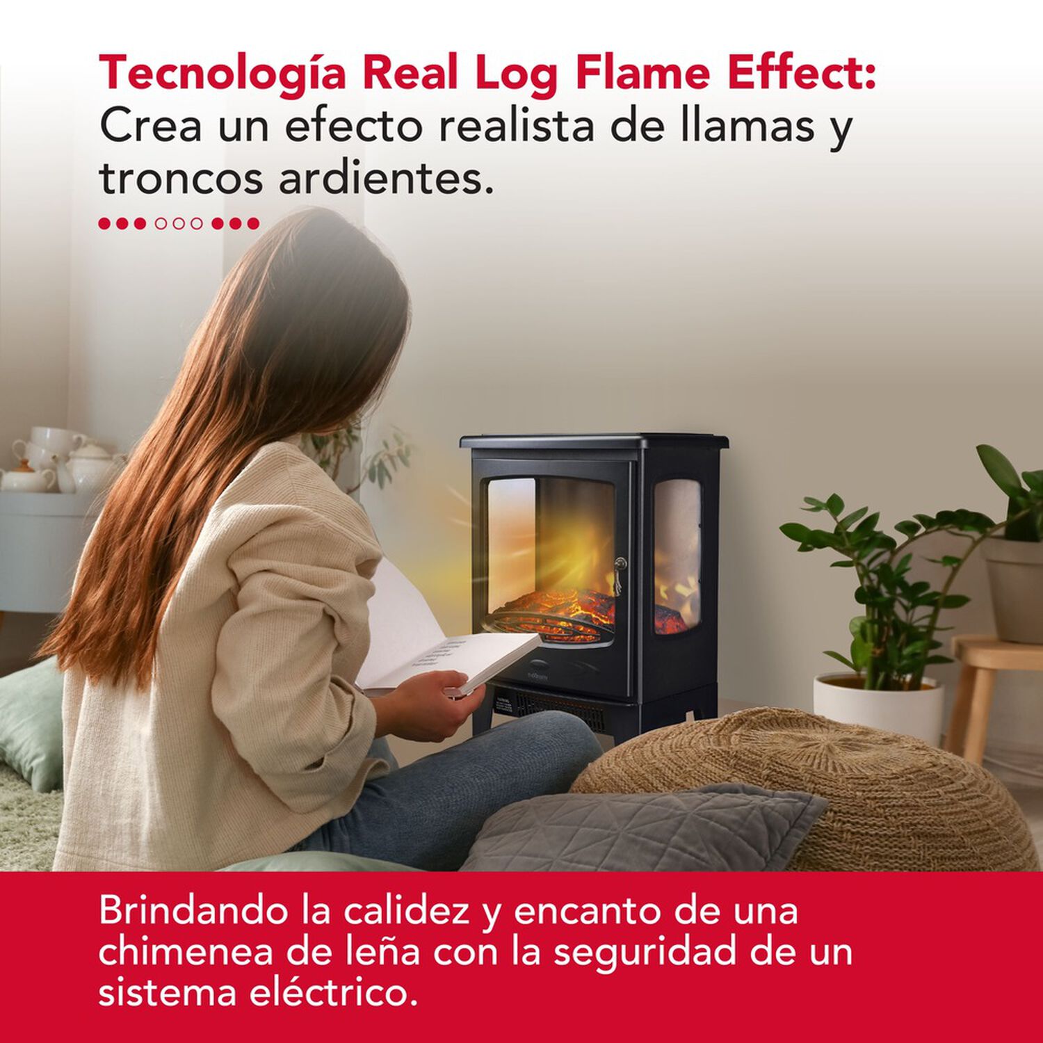 Chimenea Electrica 2 Potencias 1800w Thor Fireplace 3d Negro image number 3.0