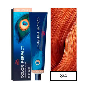 Wella - Tintura Permanente Color Perfect 8/4 Rubio Claro Rojo 60gr + Oxidante 20vol 60ml