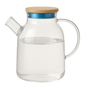 Tetera Vidrio 1800ml Con Tapa Bambu Mango Vidrio Tetera Te