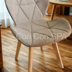 Silla Mariposa Wood Lino Beige
