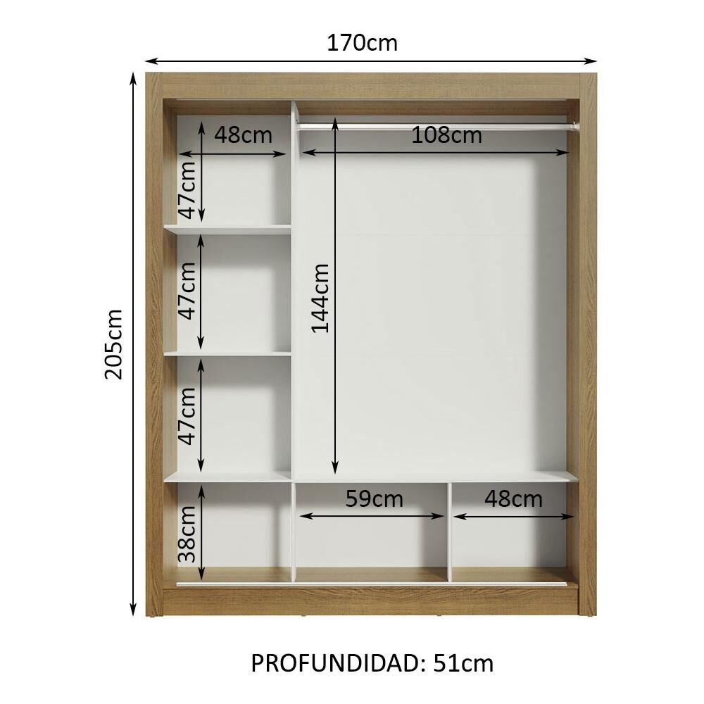 Cl&oacute;set Vekkahome Monaco / 3 Puertas image number 2.0