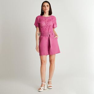 Bermuda Tiro Alto Straight Mujer Lorenzo Di Pontti