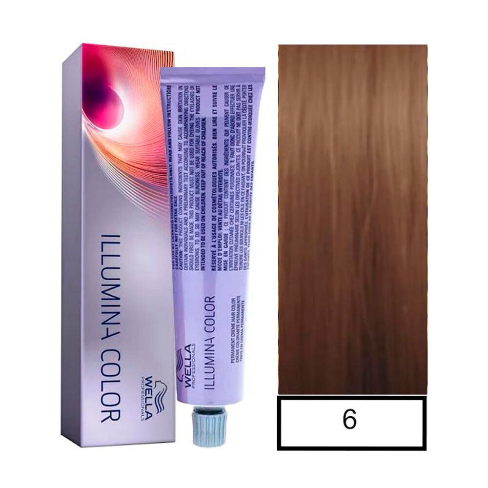 Wella - Tintura Permanente Illumina Color 6 Rubio Oscuro 60 Ml + Oxidante image number 0.0