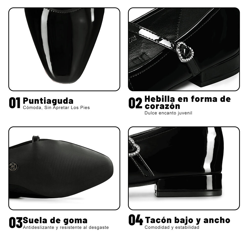 Zapato Mary Jane Estilo Elegante Mujer Weide Yl050 image number 8.0