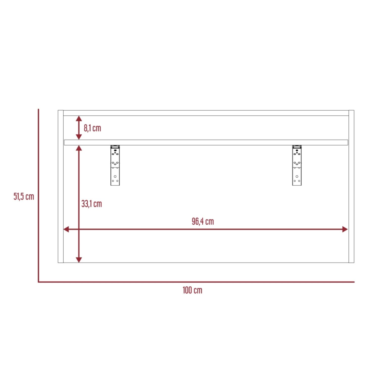 Escritorio Abatible De Pared Fm-040c Caf&eacute; Claro image number 6.0
