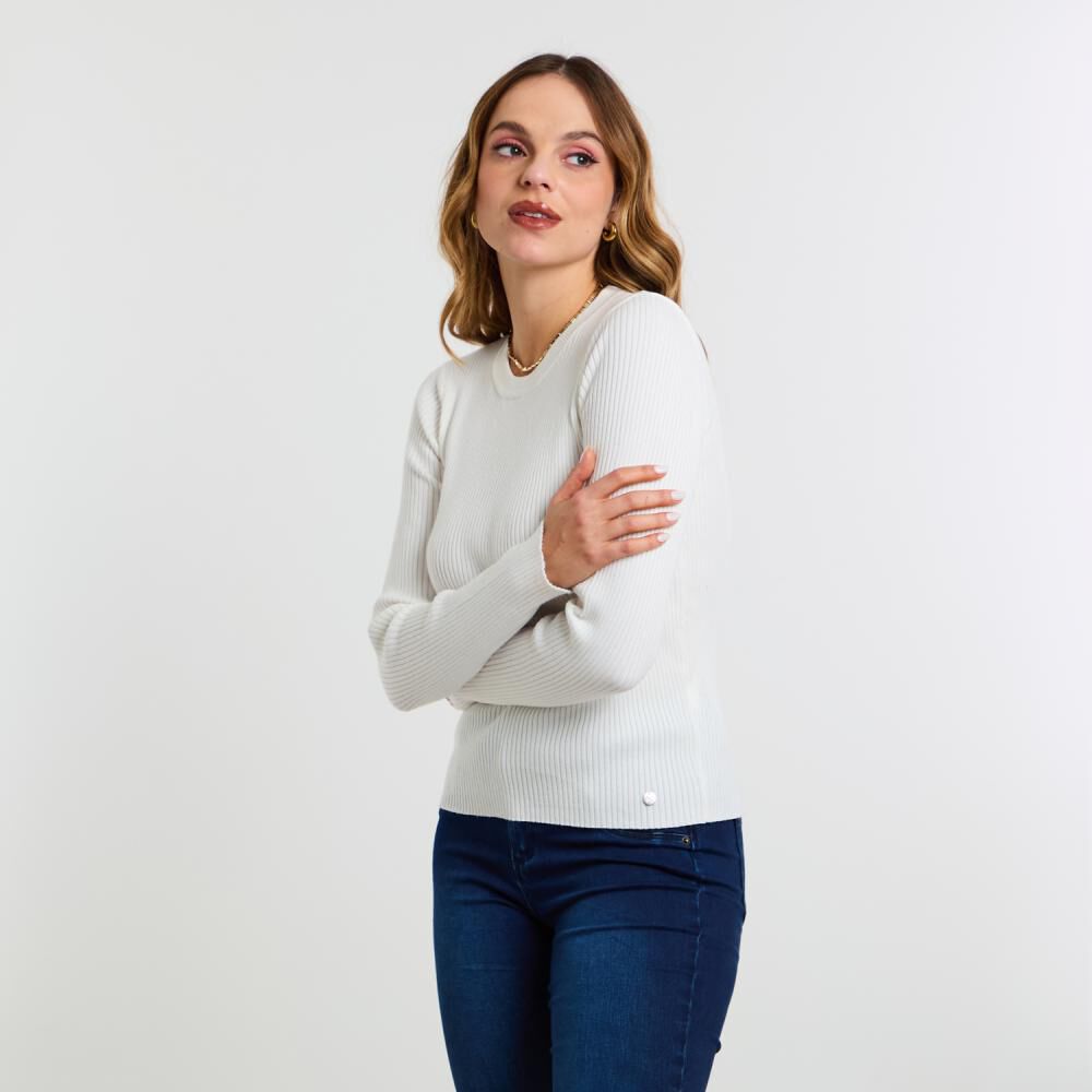 Sweater Rayas Manga Larga Cuello Redondo Mujer Kimera image number 2.0