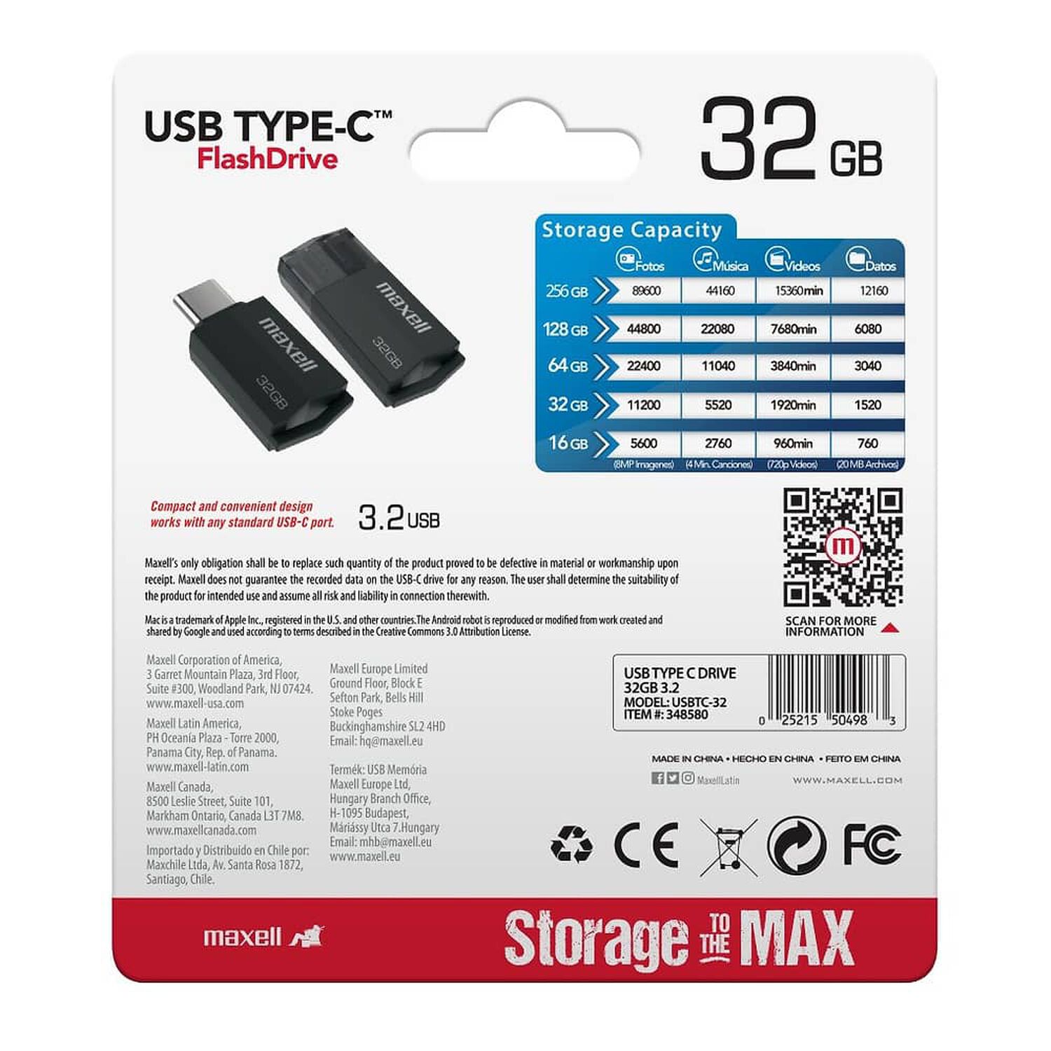 Pendrive Maxell Usbtc Tipo C 32gb 3.2 Negro image number 2.0
