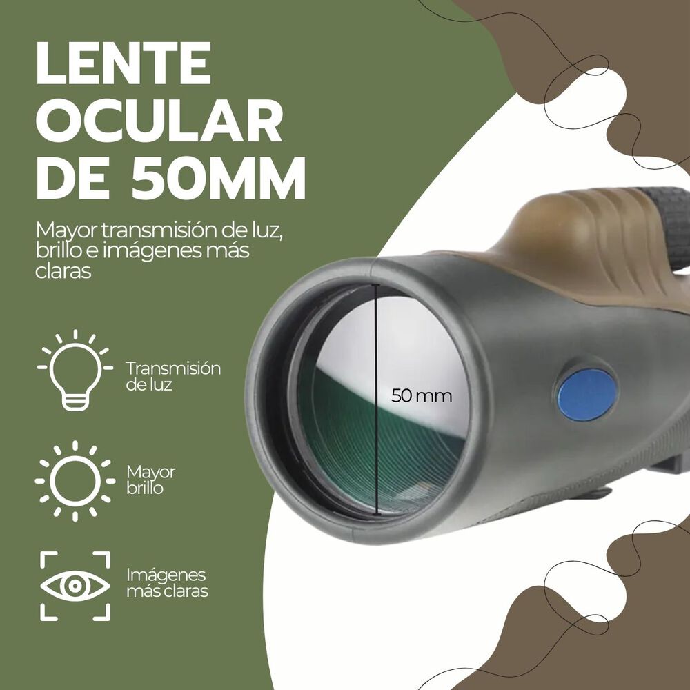 Telescopio Monocular Hd 50x Bak4 Impermeable Trípode image number 3.0