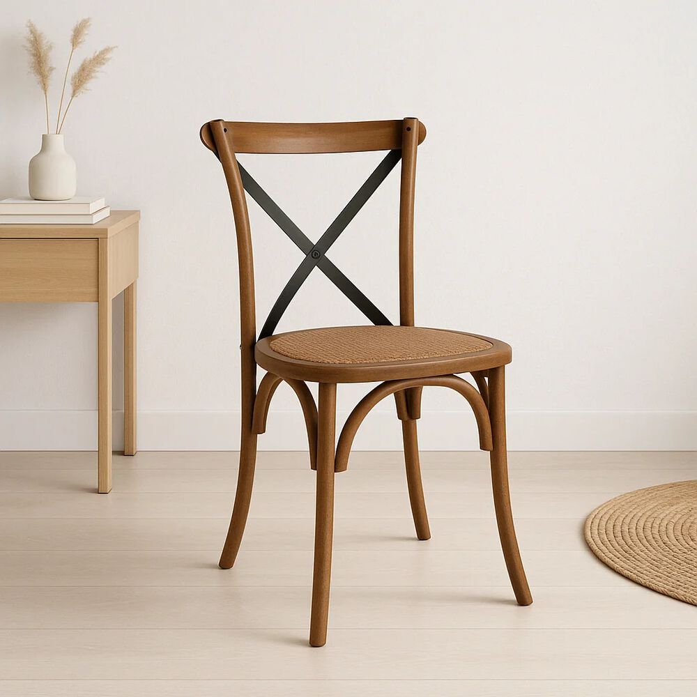 Silla Crossback Madera Rattan - Caf&eacute; Vintage image number 8.0