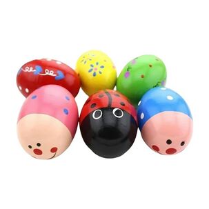 Set 2 Huevos Sonajero Shaker Juguete Madera