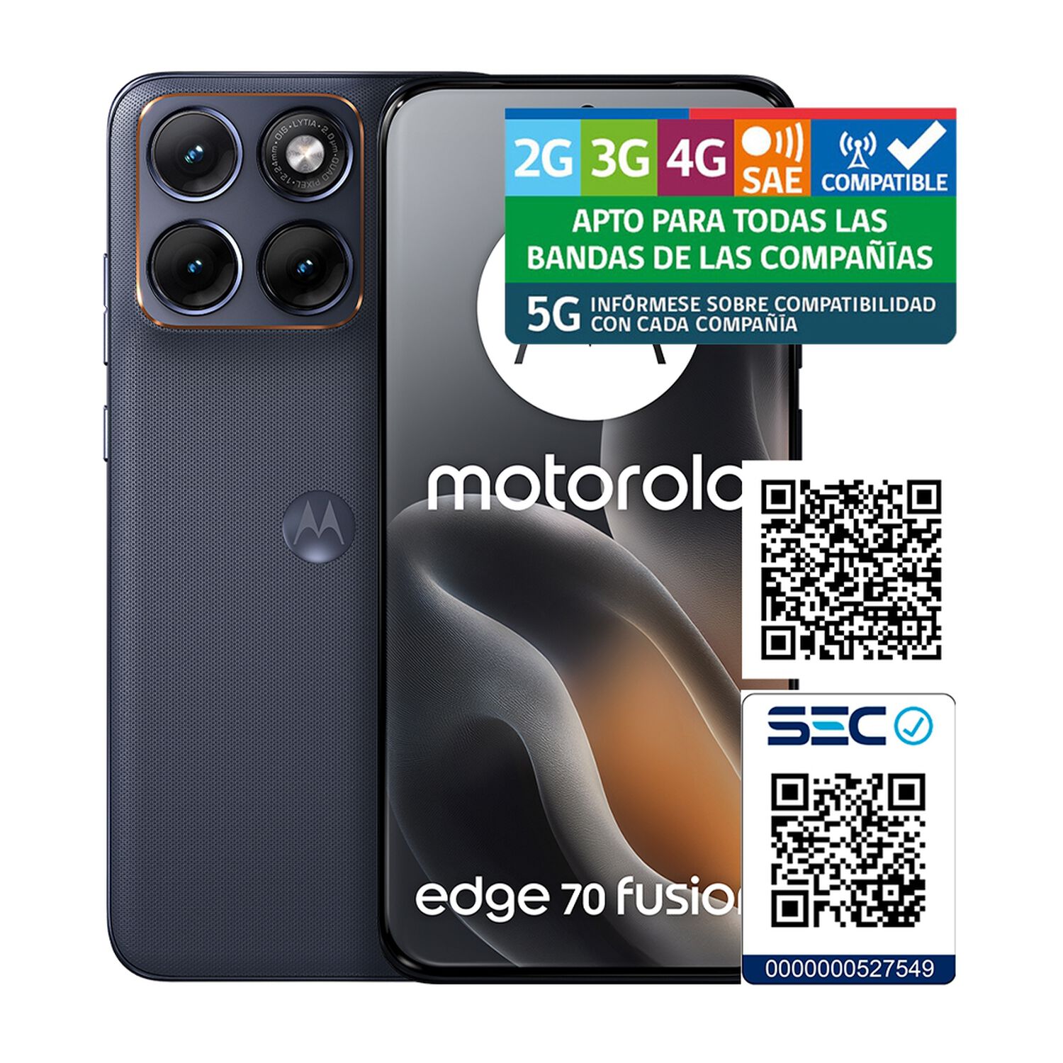 Smartphone Motorola Moto Edge 70 Fusion / 5G / 256 GB / Azul / Liberado image number 9.0