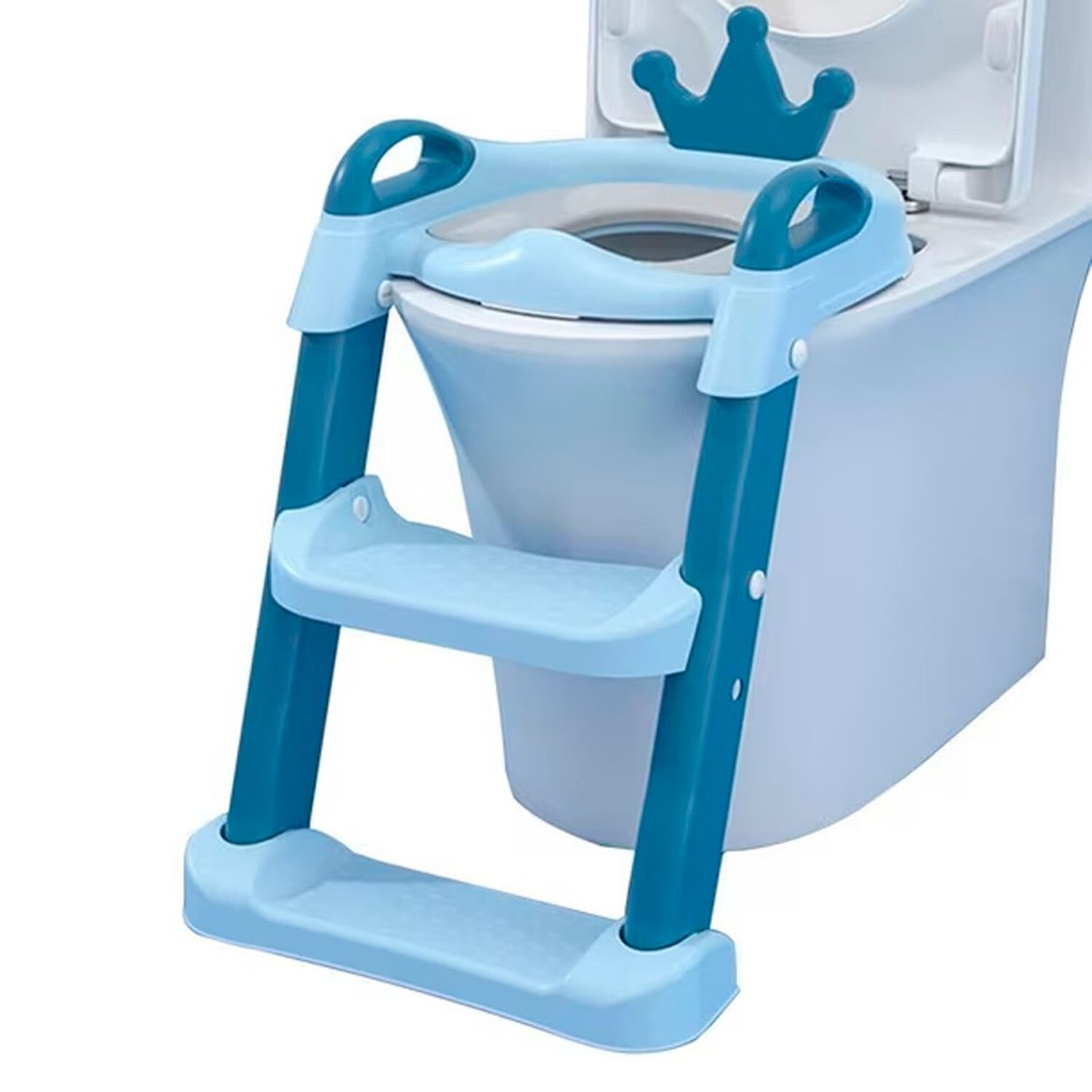 Escalera De Ba&ntilde;o Para Ni&ntilde;os Dise&ntilde;o Coronita Azul image number 2.0
