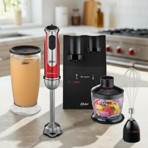 Batidora De Inmersión Oster Roja Con Organizador Y Accesorios