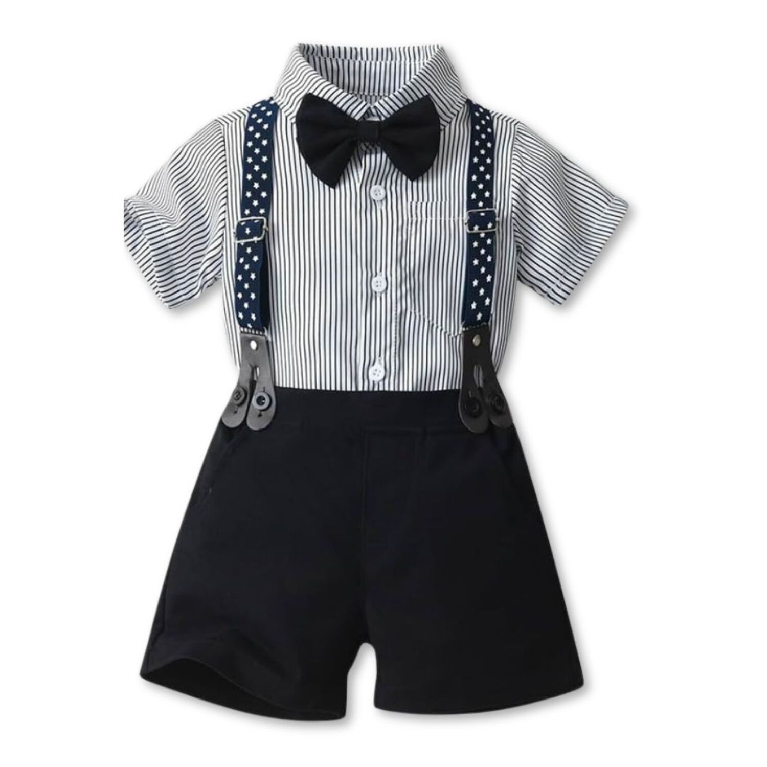 Conjunto De Vestir Con Corbat&iacute;n Y Pantal&oacute;n Corto 3 A 6 A&ntilde;os image number 0.0