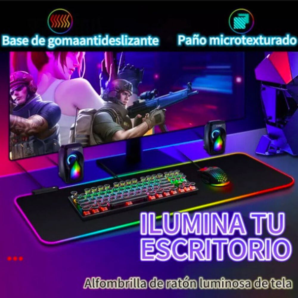 Mouse Pad Con Luz Antideslizante image number 4.0