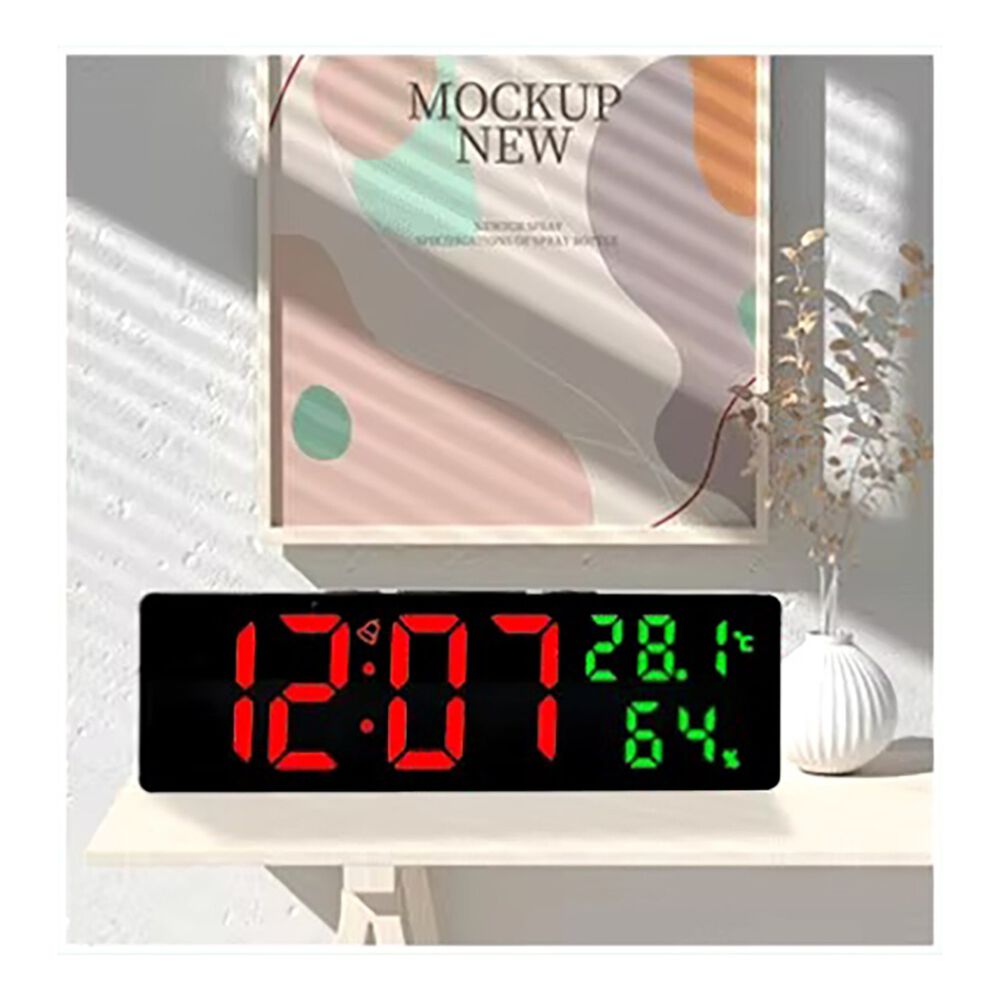Reloj Despertador Led Digital Negro Alarma Temperatura Ds-3818l image number 3.0