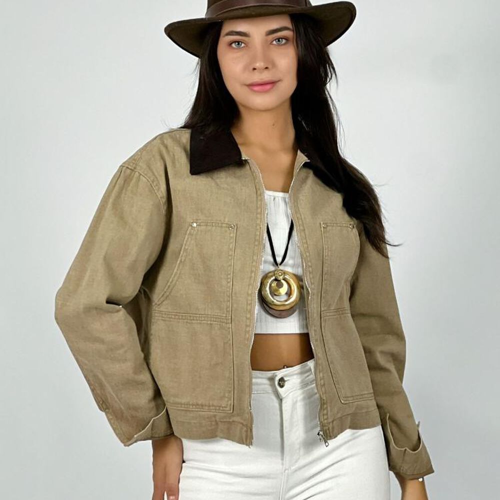 Chaqueta Mezclilla Cuello Cotel&eacute; image number 0.0