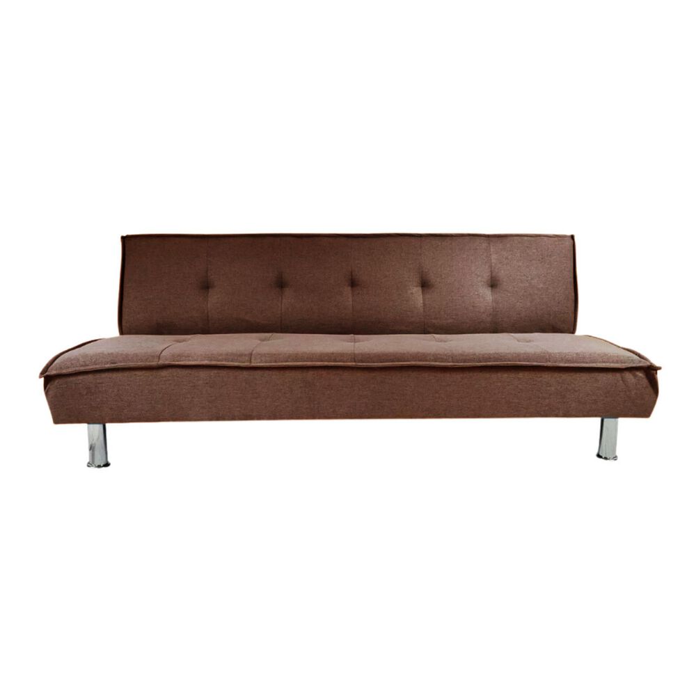 Futón Sofá Cama Ajustable 170x50x40 Cm Marrón image number 0.0