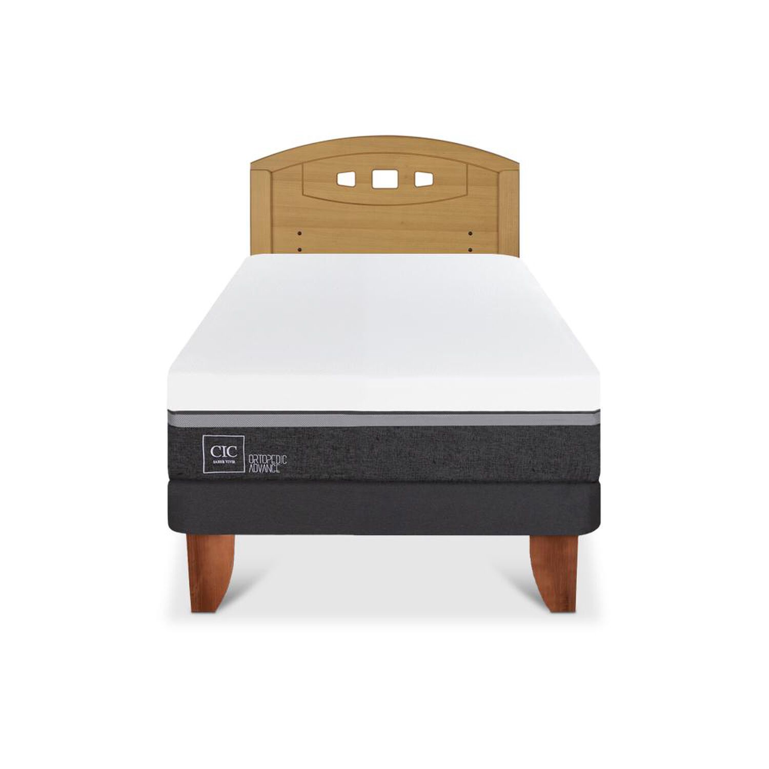 Cama Europea Cic Ortopedic Advance / 1.5 Plazas / Base Normal + Respaldo image number 0.0