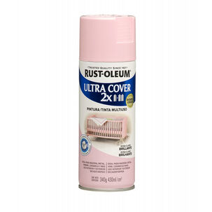 Pintura En Aerosol Ultra Cover 2x 340grs Rosa Claro Brillante - Rust Oleum