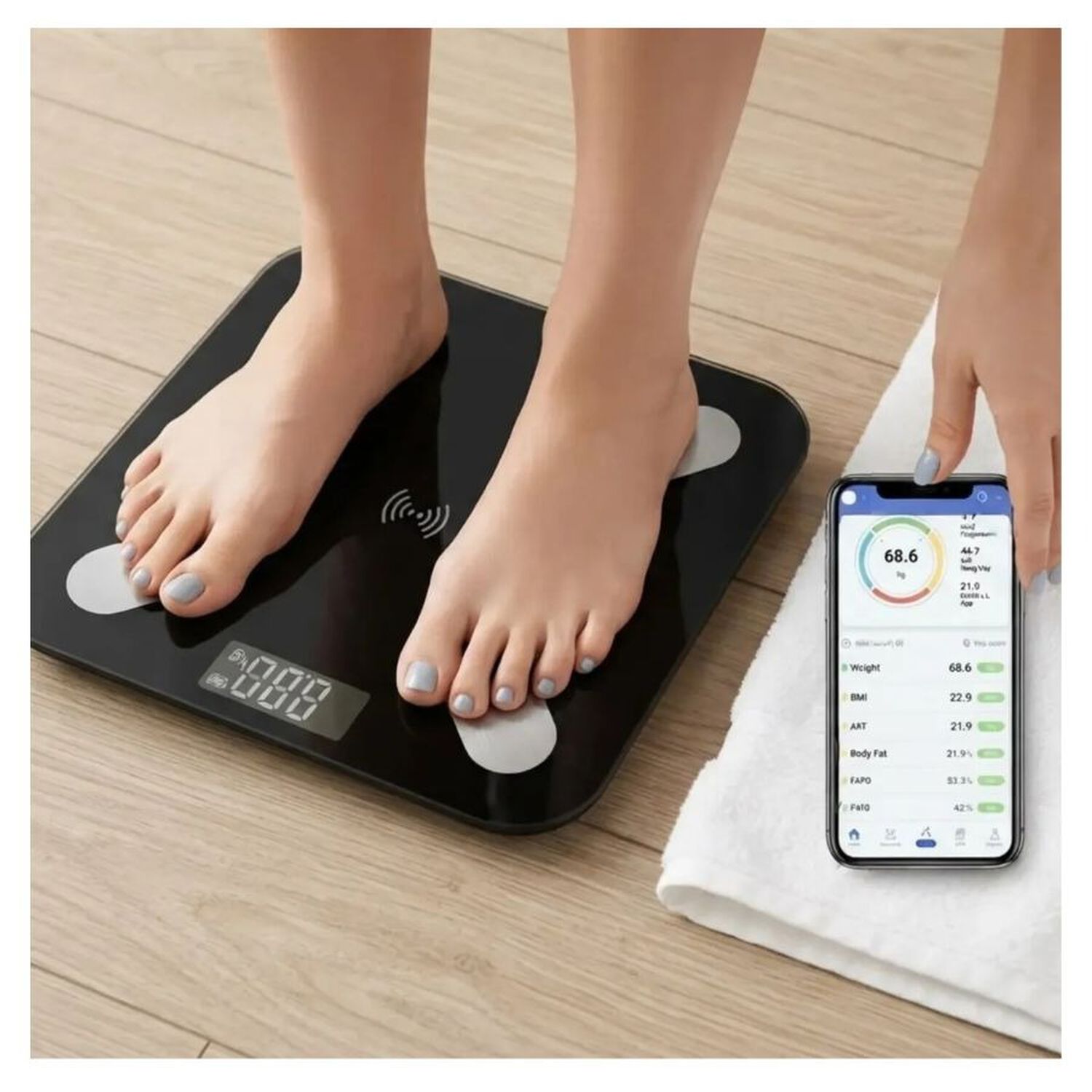 Pesa Digital Inteligente Bluetooth Control Corporal 180 Kg image number 2.0
