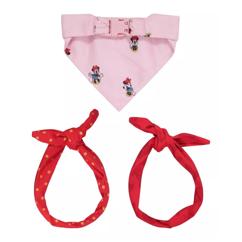 Pack Bandana Y Moño Para Perros Mascotas Minnie Rosado image number 1.0