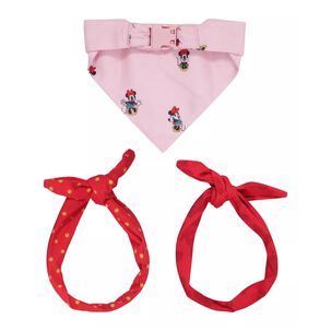 Pack Bandana Y Moño Para Perros Mascotas Minnie Rosado