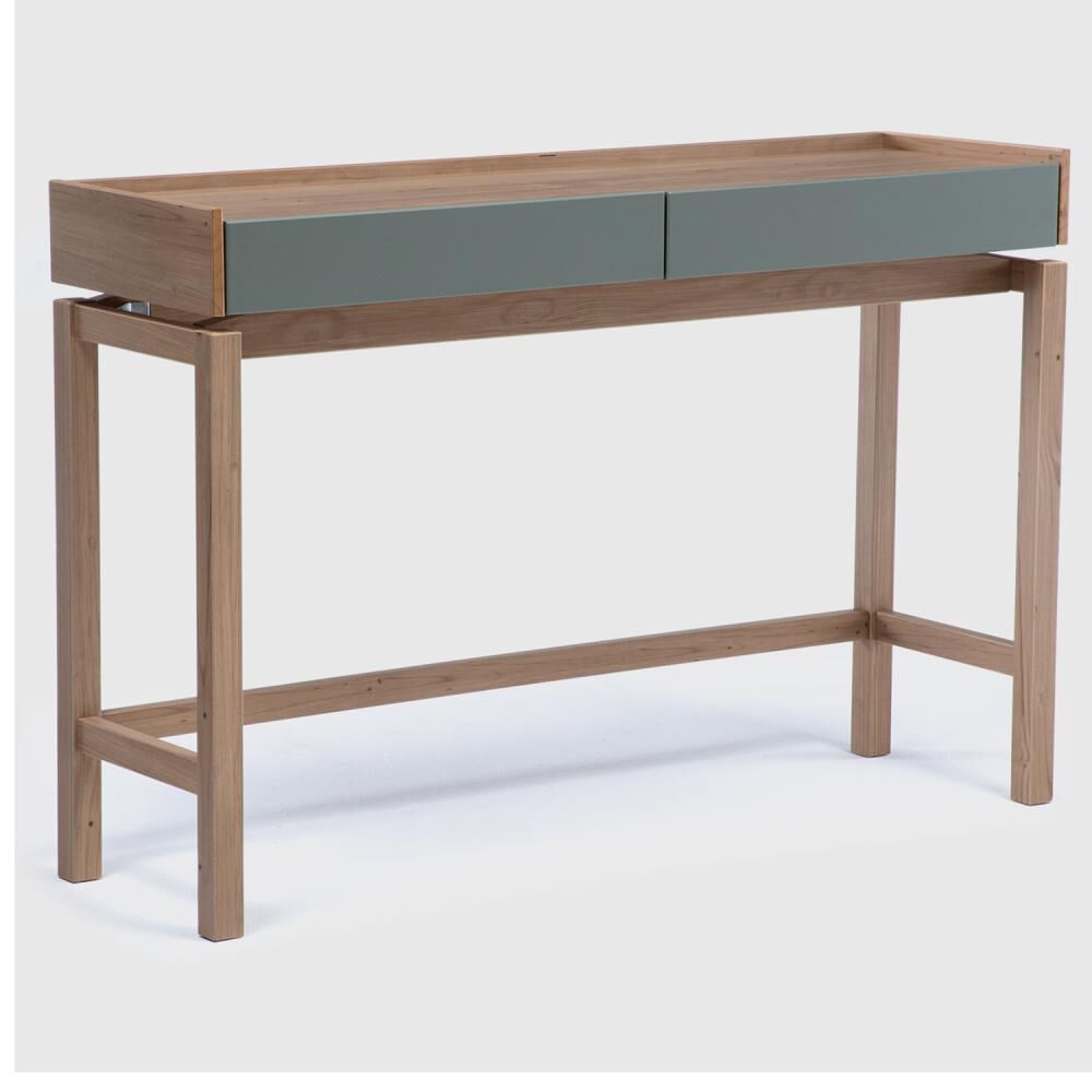 Mesa De Arrimo Roca Barcelona 2 Cajones Verde-roble image number 1.0