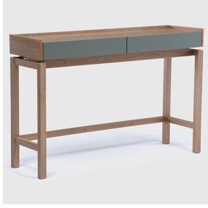 Mesa De Arrimo Roca Barcelona 2 Cajones Verde-roble