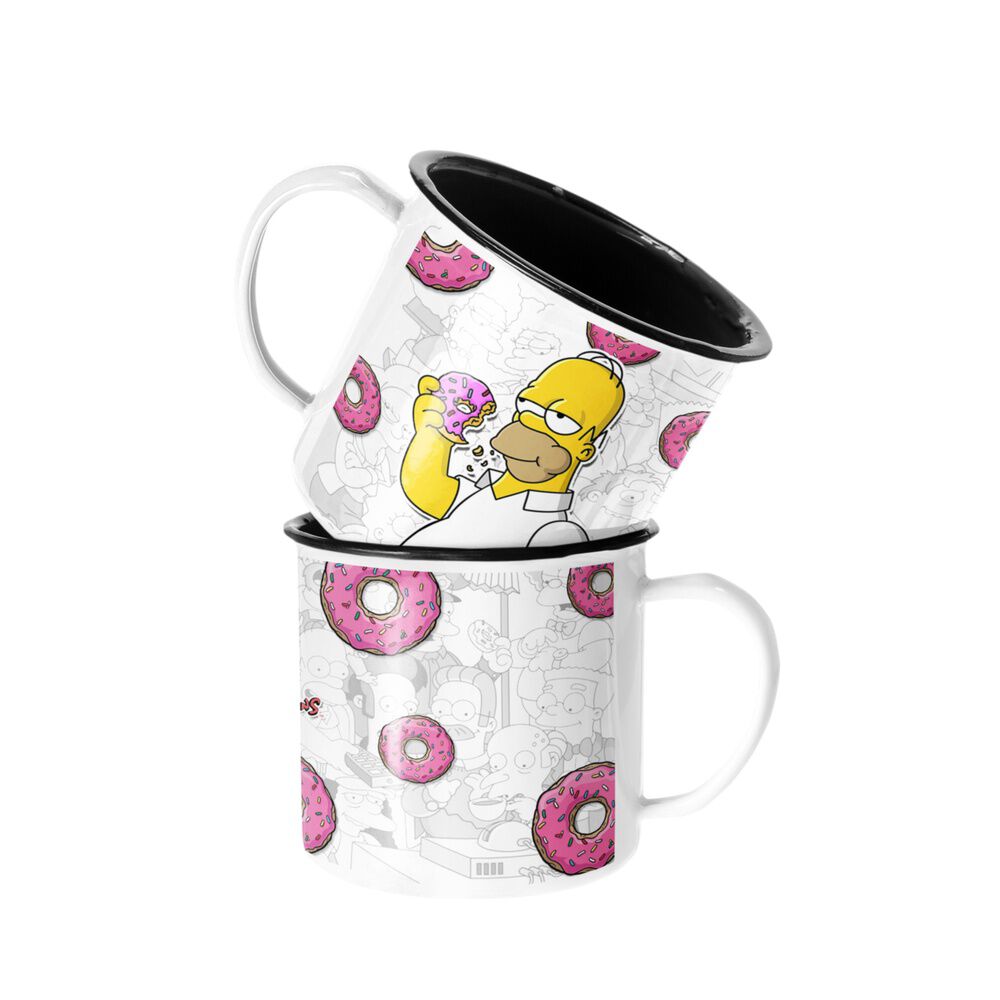 Taza Enlozada Lechera Homero Comiendo Rosquillas Simpsons image number 0.0