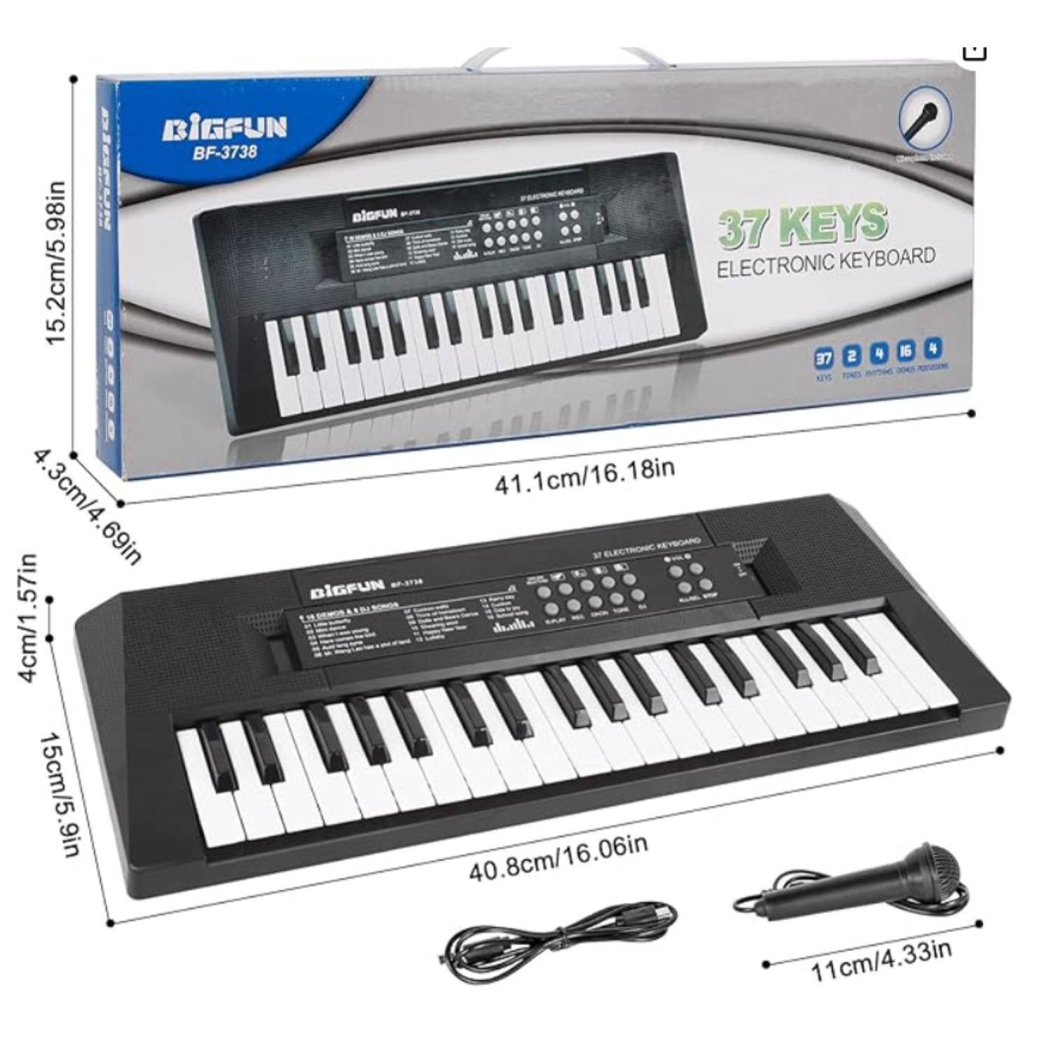 Juguete Piano Teclado Musical Con 37 Teclas Sonidos Mic image number 2.0