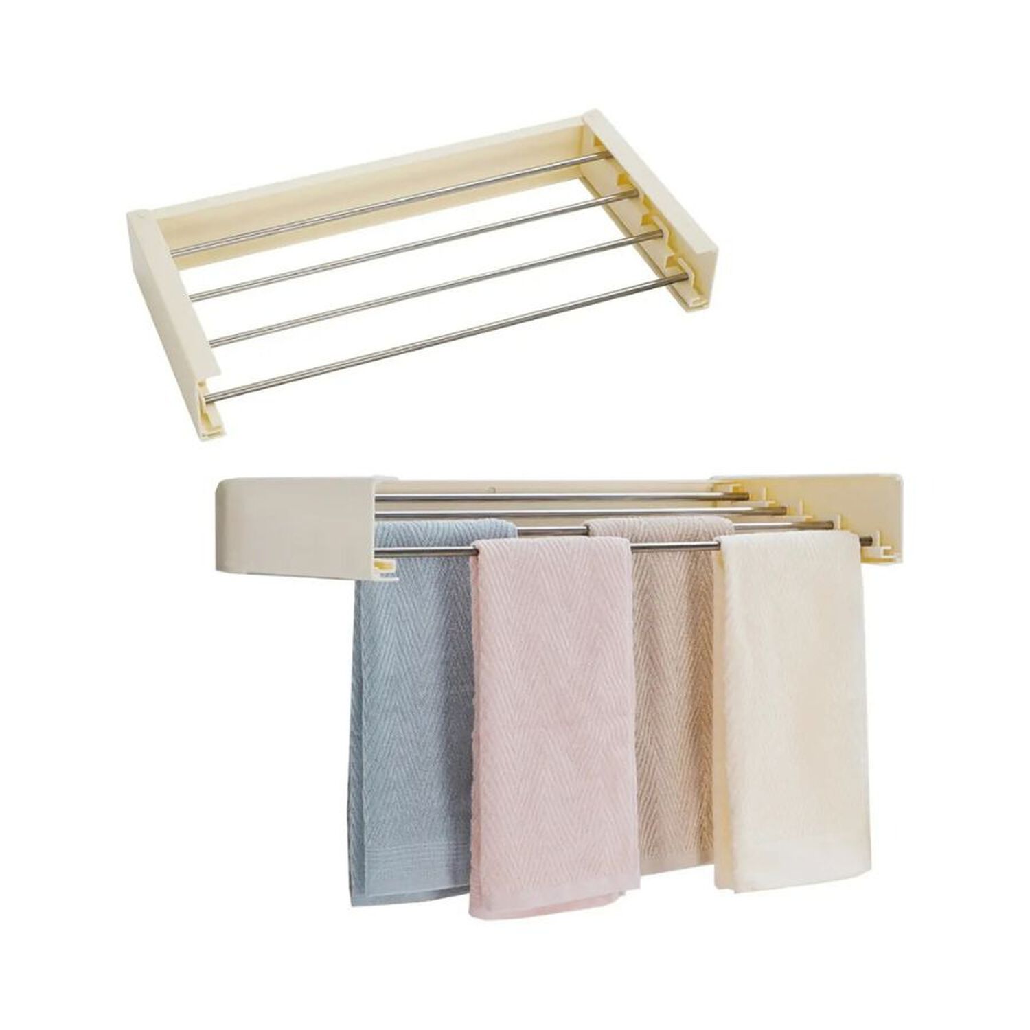 Tendedero Retr&aacute;ctil De Pared Extensible Toallas Ba&ntilde;o Ropa image number 0.0