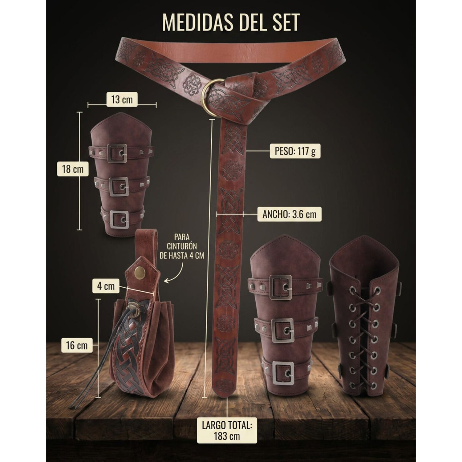 Accesorio Disfraz Cosplay Vikingo Caf&eacute; image number 14.0