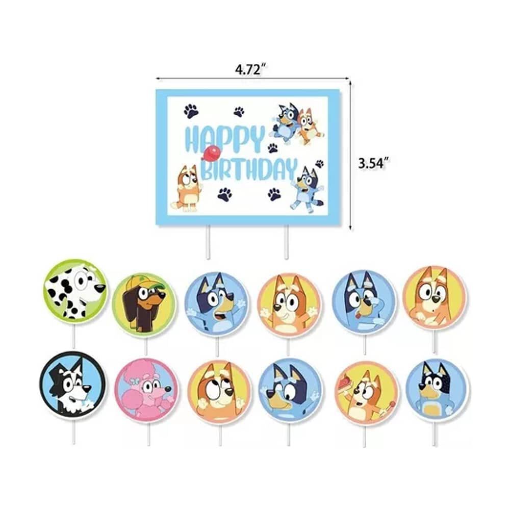 Pack Cumplea&ntilde;os Bluey Globos Toppers Cinta, Cotillon Y Mas image number 4.0