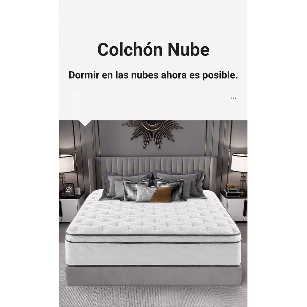 Colch&oacute;n King Comprimido Nube Pocket 150x200x30cm Lubabycas image number 5.0