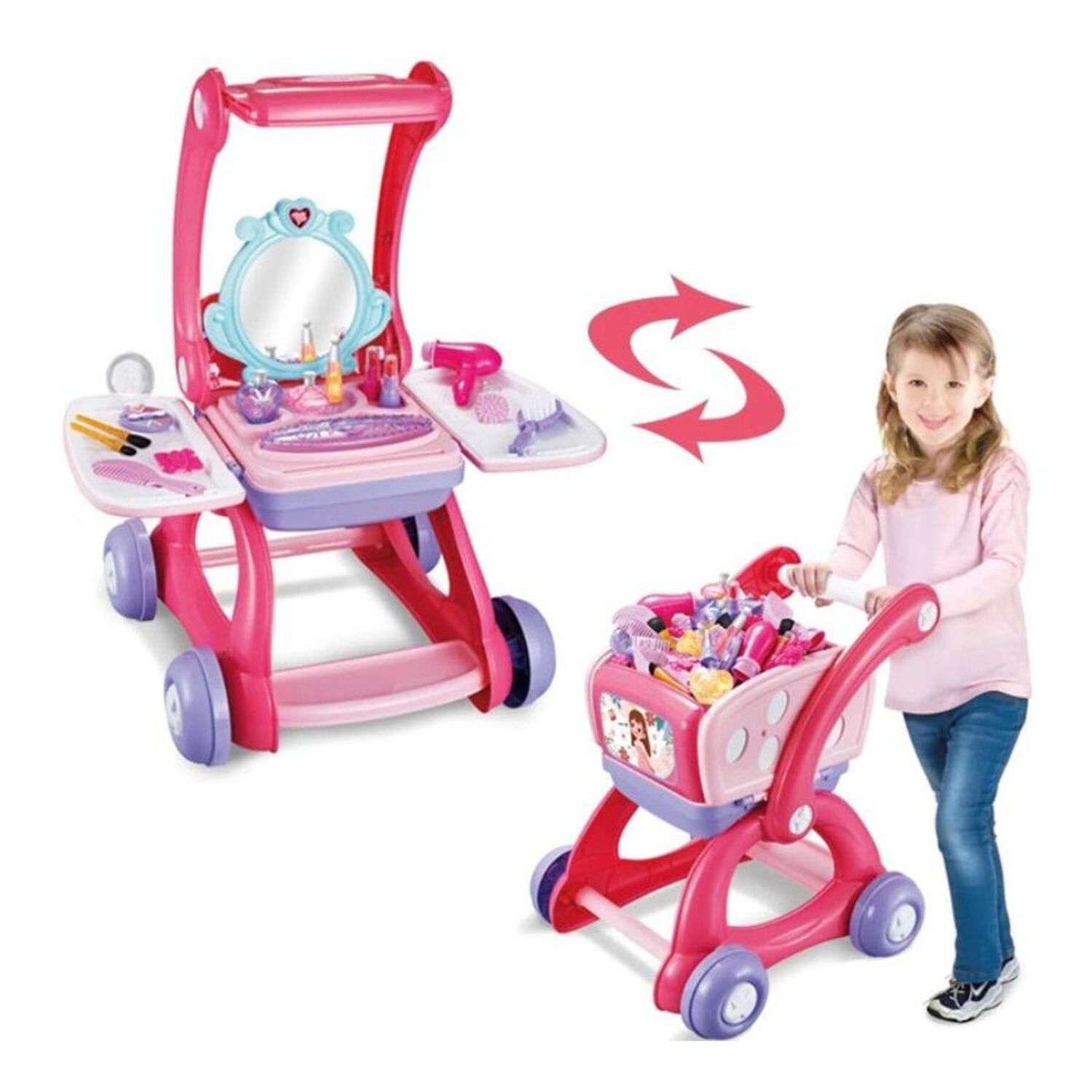 Juguete Carrito Tocador De Belleza 2 En 1 Para Ni&ntilde;as image number 3.0