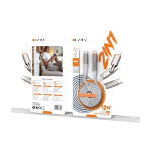 Cable 2en1 Usb-c Lightning Ezra 60w Carga R&aacute;pida Trenzado 1.2m