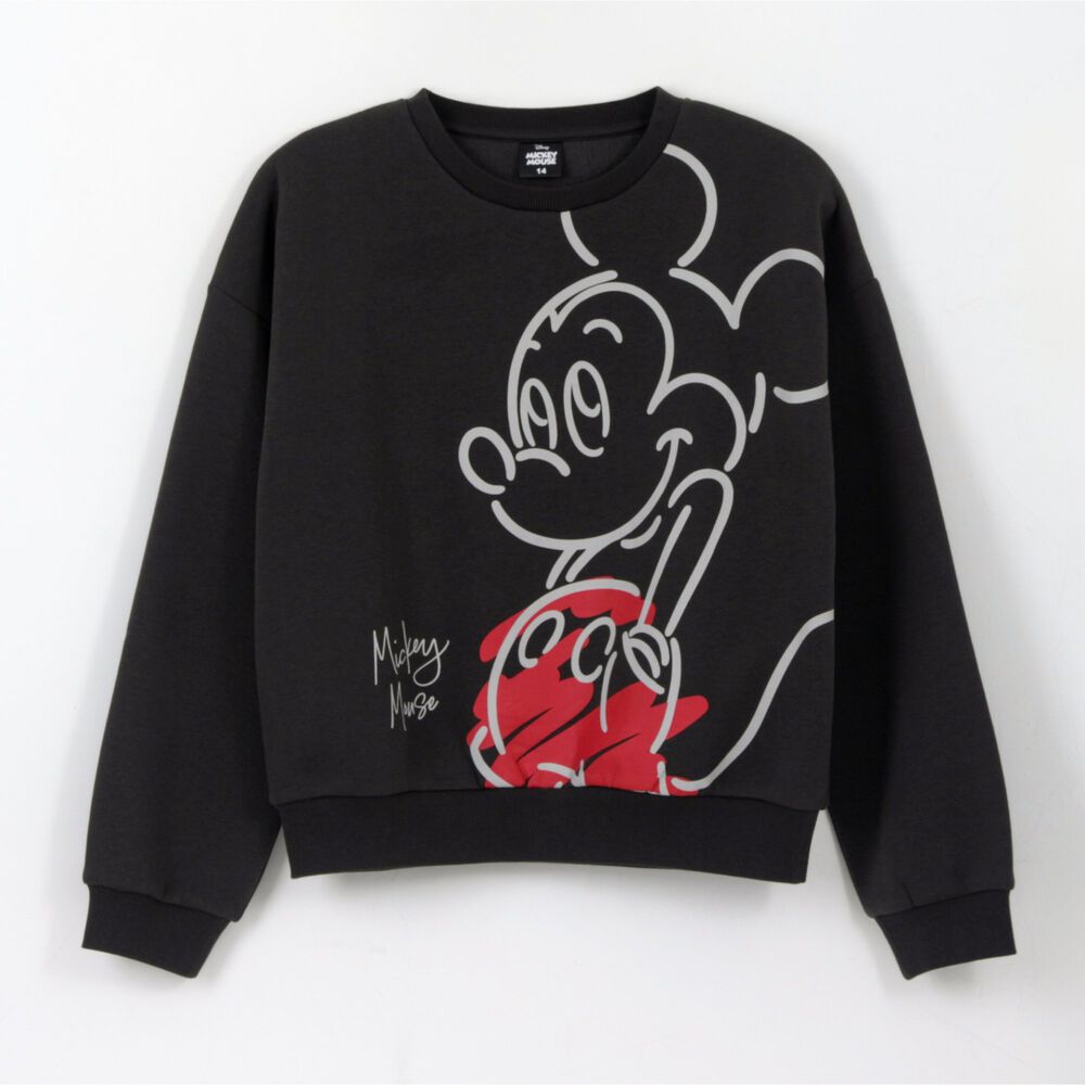 Poler&oacute;n Cerrado Ni&ntilde;a Mickey Lineal Negro Disney image number 0.0