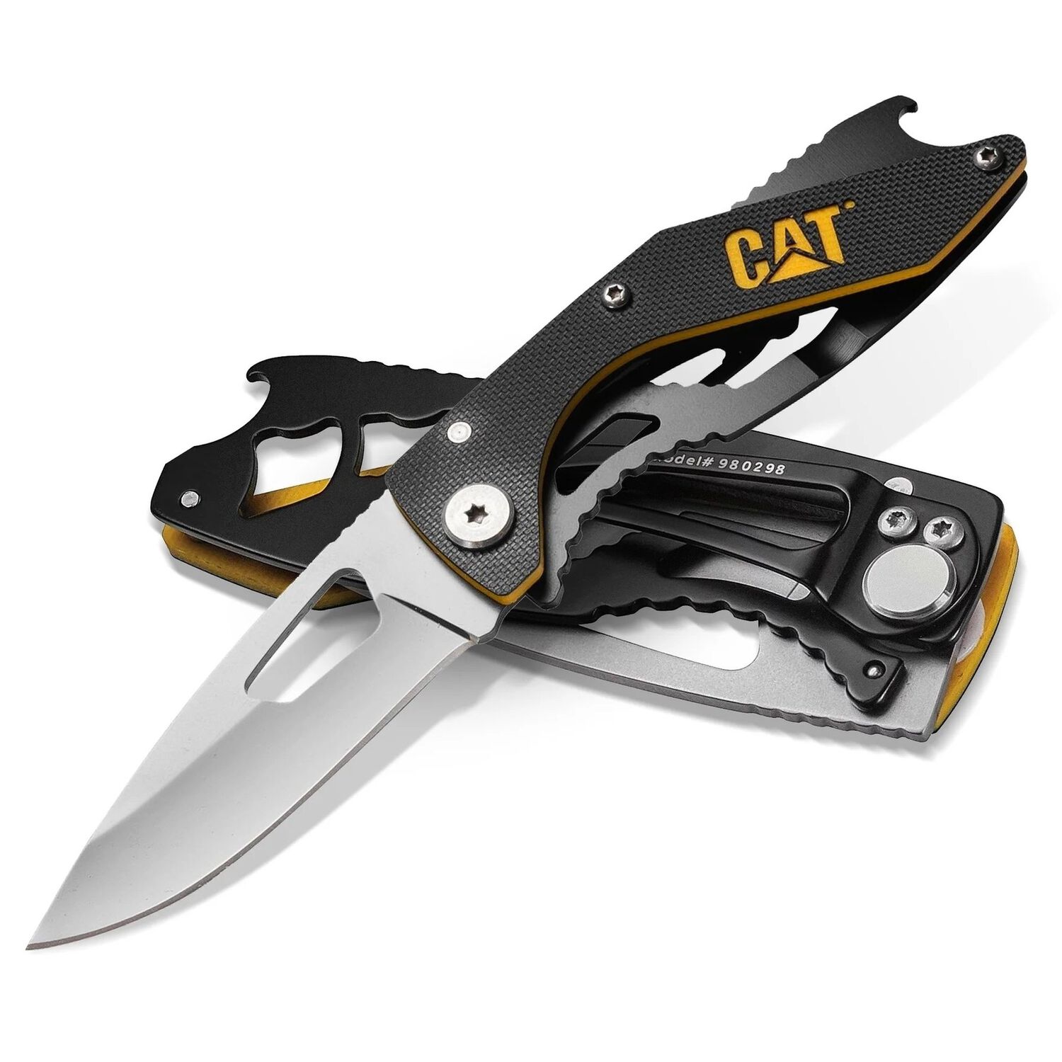 Cuchillo Navaja Plegable Cat 980298 Punta Curva image number 4.0
