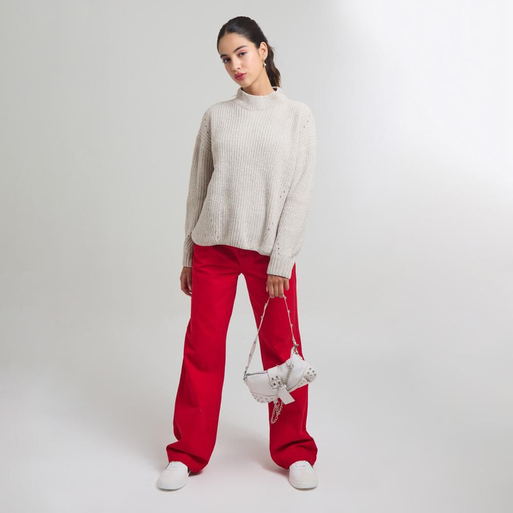 Sweater Chenille Manga Larga Cuello Alto Mujer Freedom image number 1.0