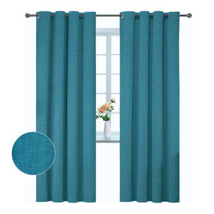 Pack 2 Cortina Engomada Termica 100% Blackout De Tipo Lino