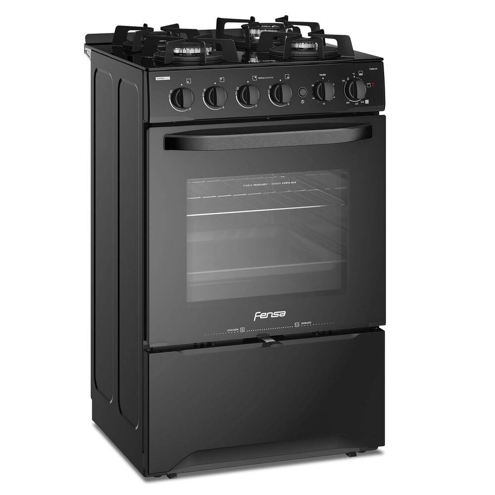 Cocina A Gas 4 Platos Fensa Cubierta Vidrio F 3000 Bt Negra image number 8.0