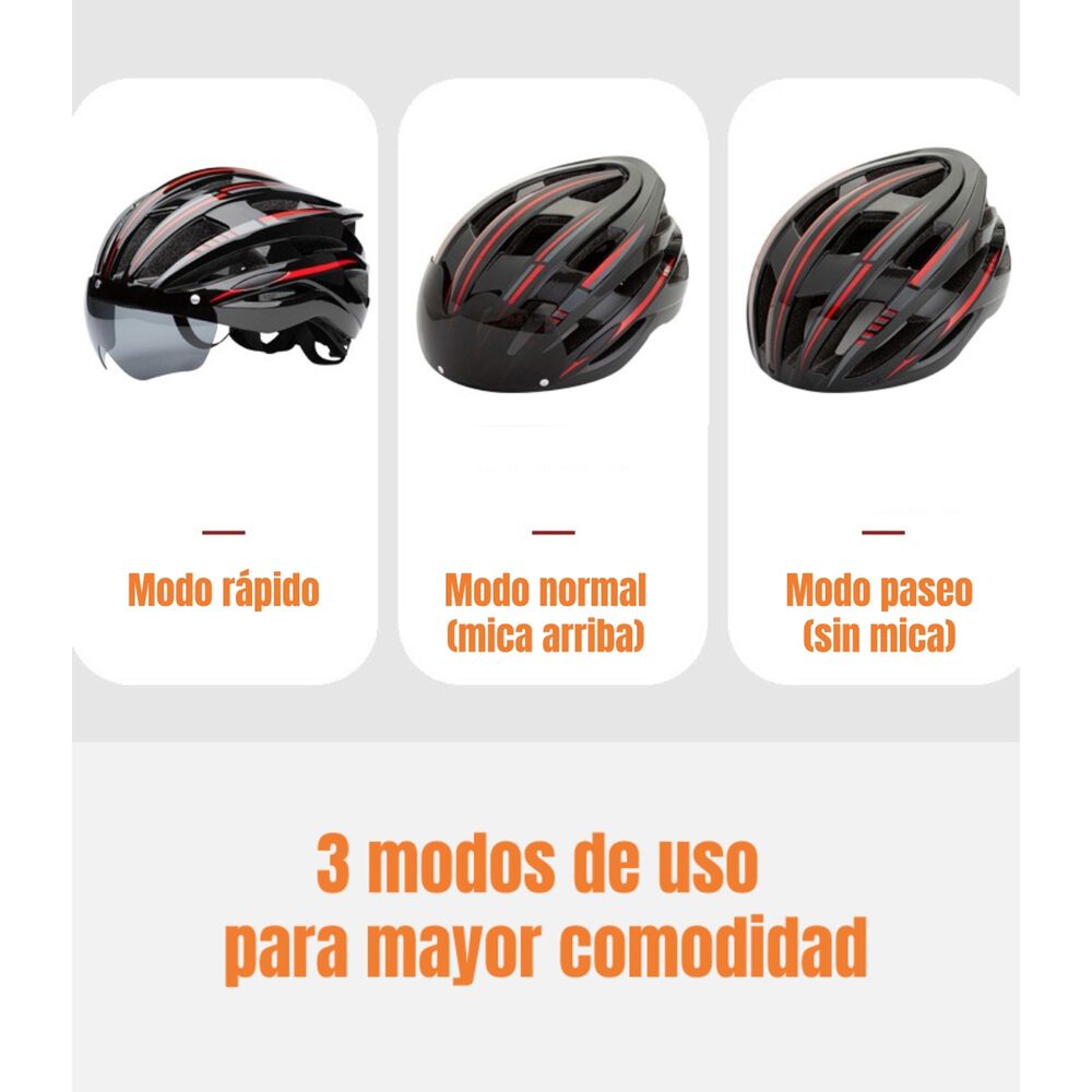 Casco Bicicleta Con Mica Facial Magn&eacute;tica Lubabycas image number 6.0