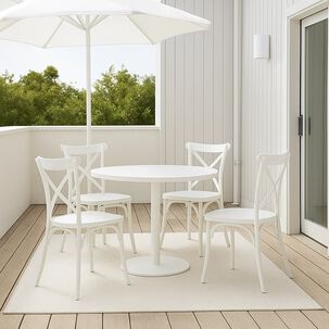 Pack 4 Sillas De Terraza O Comedor Crossback Danubio - Blancas