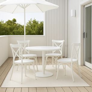 Pack 4 Sillas De Terraza O Comedor Crossback Danubio - Blancas