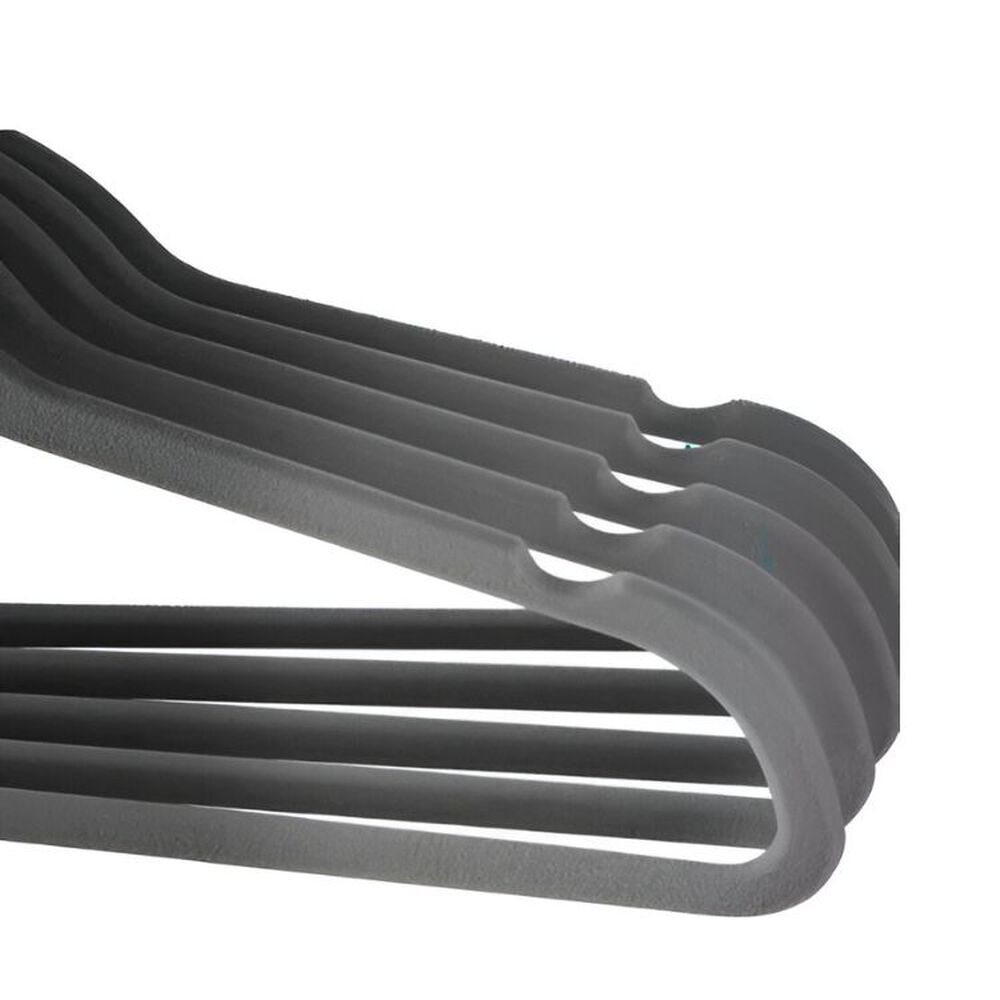 Pack 50 Colgadores Ganchos Ropa Negro Antideslizante Flocado image number 2.0