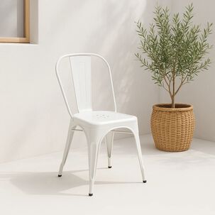 Silla Tolix De Comedor O Terraza Exterior - Blanca
