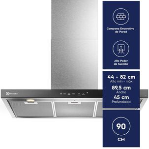 Campana Cocina Decorativa Electrolux Pared 90cm Timer Ce9tf