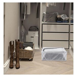 Caja Organizadora De Ropa Con Ventana Transparente Y Cierre 40x30x15